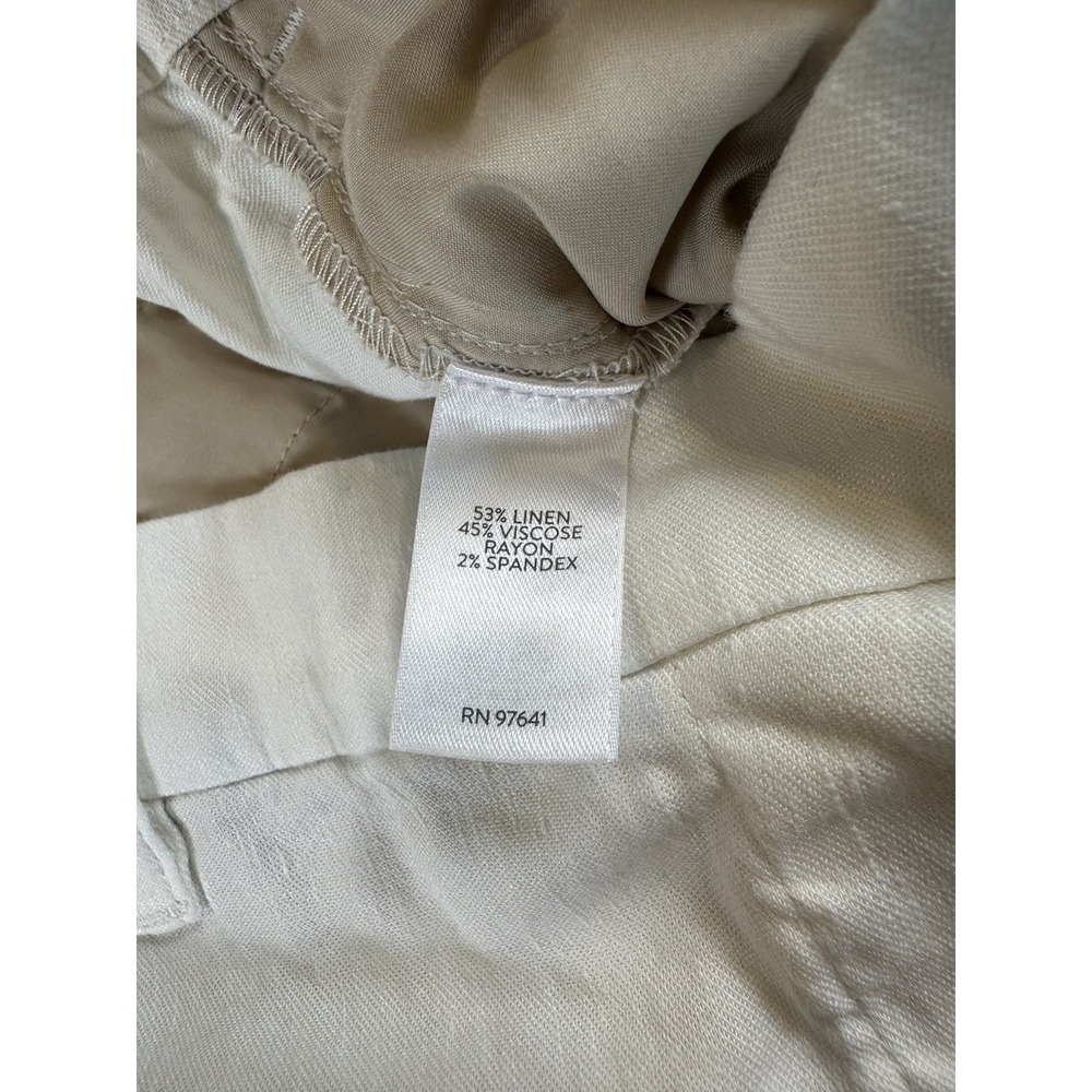 J Jill Pants Womens Ivory Linen Stretch Blend Stretch Pull On Crop Ankle Size XL - Picture 6 of 6